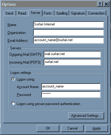 Mail-Options-Server